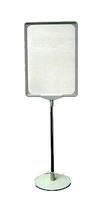 Skilte stander m/Rund fodplade, 32 cm Stang & Plastramme - A5,A4