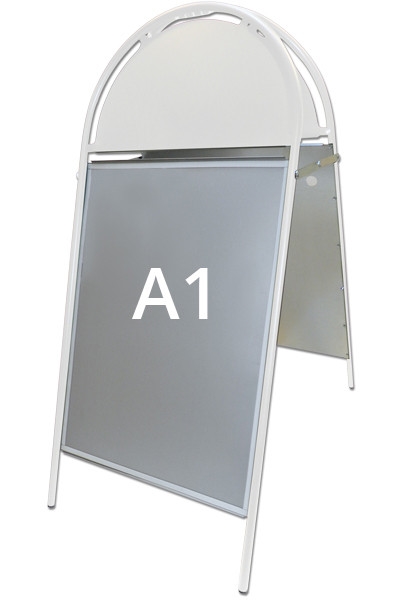 A1 Metal A-skilt klassisk m/APET front & magnet HVID